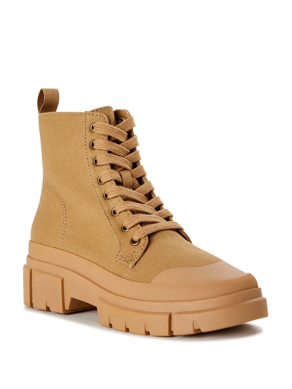 Women's Chunky Lace-Up Ankle Boots in Tan